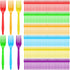 Tioncy 360 Pcs Rainbow Disposable Plastic Forks, Colorful Neon Cutlery for Picnics, Parties, Outdoor Events