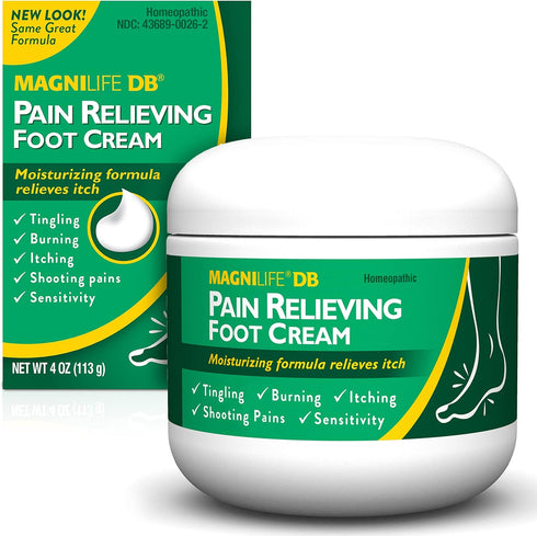 MagniLife DB Foot Cream, 4 oz Jar - Calming Relief for Burning, Tingling, Shooting & Stabbing Foot Sensations