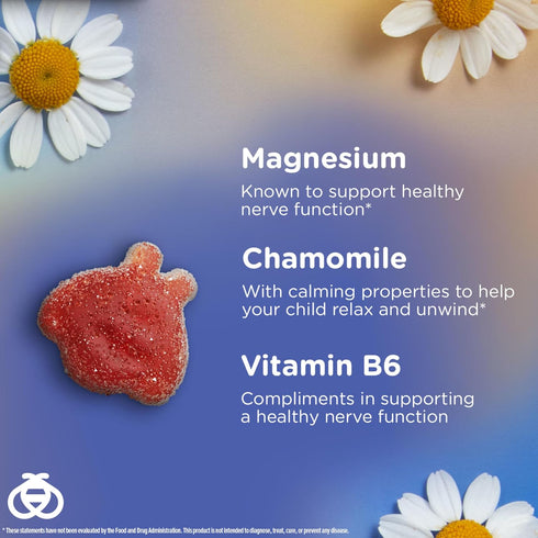 Zarbee's Children's Calm Gummy, Supports a Calm Mind & Body for Kids Ages 5+, Made with Magnesium, Chamomile & Vitamin B6, Natural Raspberry Flavor, 30 Gummies