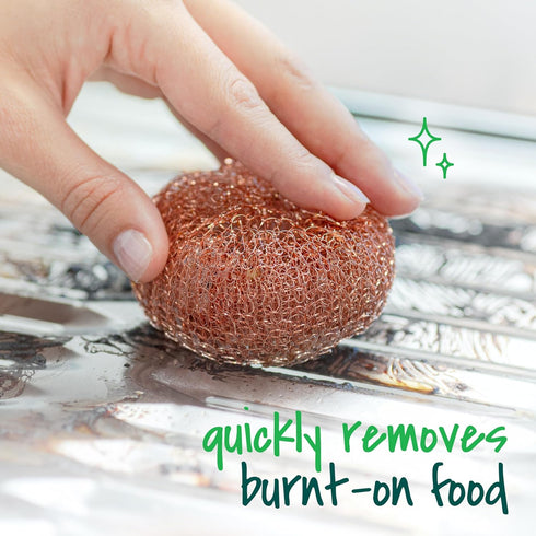 Scotch-Brite Copper Coated Scrubbers, 3 Scrub Pads for Cleaning Tough Baked-On Messes, Metal Scrubbers