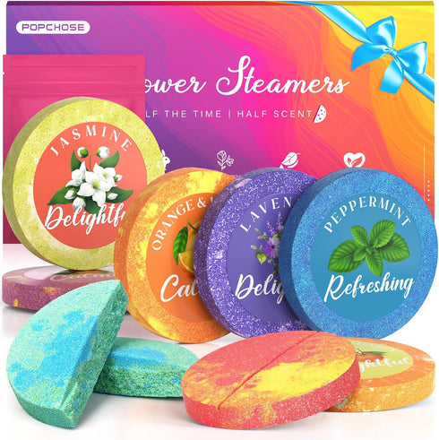 POPCHOSE Shower Steamers Aromatherapy, 8 Pack Tablets for Self Care & SPA Relaxation Gifts for Women