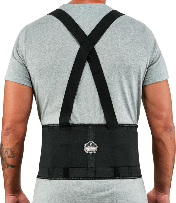 Ergodyne ProFlex 1650 Back Support Belt, 7.5" Elastic, Adjustable, Removable Straps, 4XL, Black
