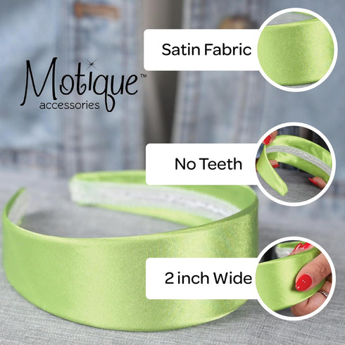 Motique Accessories Violet Satin Headband, 2 Inch Wide