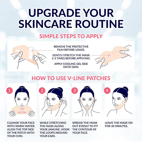 Stylia Double Chin Mask, V Line Chin Strap, Toning Hydrogel Collagen Face Mask with Hyaluronic Acid, 5PC