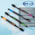 Soft Toothbrush with Flexible Head - Gentle Care for Sensitive Teeth, Tapered Bristle Brush - Pack of 4 Variety Colors