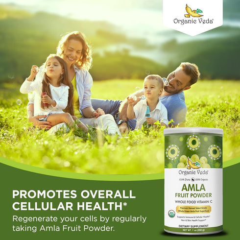 Organic Veda Amla Powder - 7oz - 100% Pure Amla Fruit Powder for Immune, Digestive & Skin Health