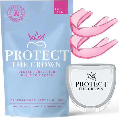 Protect The Crown Night Guard 2 Pack - Mouthguard for Teeth Grinding & Clenching, Professional Mouth Guard for Light