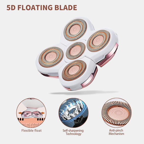 Women's Electric Shaver Replacement Heads, Shaver Blades for Body and Face, White