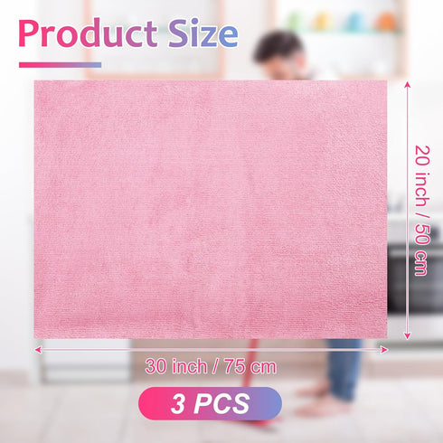 3 Pcs Extra Large Microfiber Cleaning Cloth 30" x 20" Washable Reusable Microfiber Towel Streak Free Lint Free Cloth for Cleaning Home Glass Office Window Bathrooms (Pastel Colors)