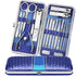 Teamkio 18pcs Stainless Steel Manicure Set, Travel Hygiene Kit, Professional Pedicure Nail Clippers, Leather Case