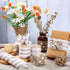 3 Rolls Burlap Wired Ribbons, 2.5 Inch x 15 Yards, Plaid Wrapping, Striped Gingham for DIY Crafts, Home Decoration