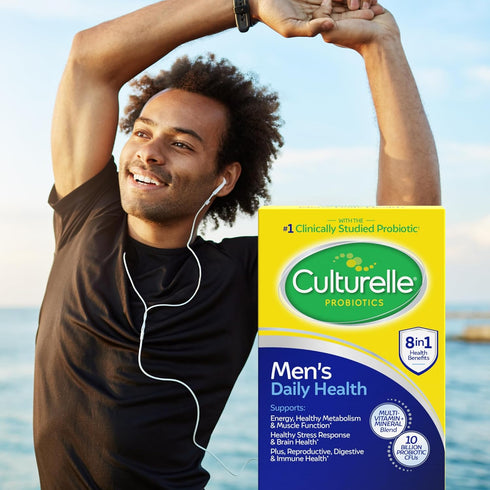 Culturelle Daily Health 8-in-1 Probiotic and Multivitamin for Men, 30 Count for Digestive Health & Immune Support