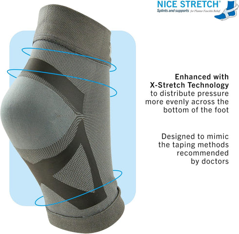 Brownmed Nice Stretch Plantar Fasciitis Sleeve, Compression Foot Sleeve for Arch & Heel Support, Small/Medium