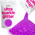 Hemway Premium Ultra Sparkle Purple Holographic Glitter - Multi Purpose Metallic Flake for Arts Crafts Nails Cosmetics