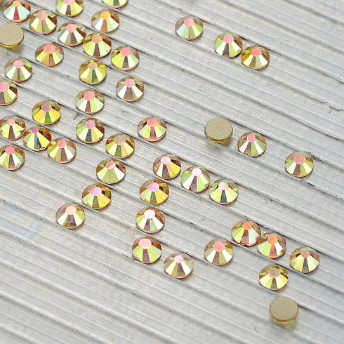 Towenm 3000 Pieces Flatback Rhinestones for Nails, 2mm Glue Fix Glass Flat Back Crystals for Nail Art, Metal