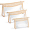 Boho Patch Cosmetic Bag - 3 Pcs Clear Waterproof Summer Toiletry Bag, PVC Zipper Clutch for Women Girls