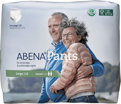 Abena Pants Light Premium Protective Underwear, Level 0, Large, 14 Count, Medium to Large Sizes
