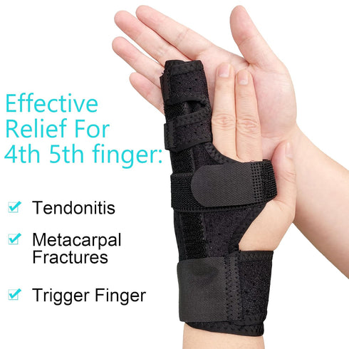 Boxer Break Metacarpal Splint Brace, 4th or 5th Finger Support, Medium Size