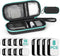 24 PCS Electrode Replacement Pads for TENS Unit & Portable Hard EVA Travel Case, Protective TENS Accessories Carrying