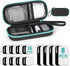 24 PCS Electrode Replacement Pads for TENS Unit & Portable Hard EVA Travel Case, Protective TENS Accessories Carrying