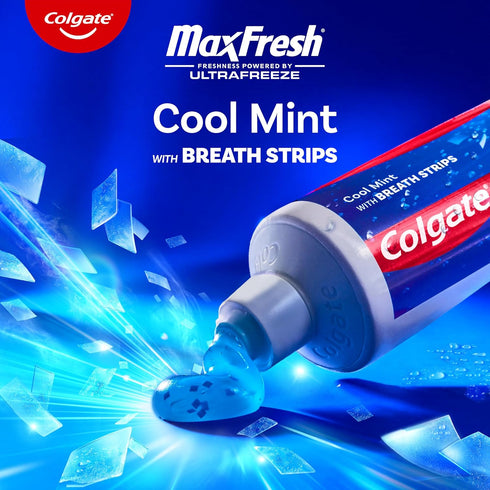 Pack, 4 Pack, 6.3 oz Colgate MaxFresh Cool Mint Toothpaste Fresh Breath Toothpaste with Fluoride and Hundreds of Mini