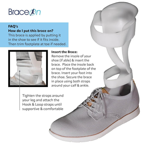 BraceOn AFO Swedish Foot Stabilizer, Drop Foot Brace for Women, Left Foot