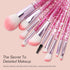 Bling Crystal 10-Piece Makeup Brush Set for Foundation, Concealer, Eye Shadow, Blush, Lip