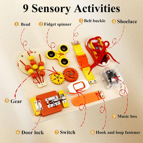 SHFGYG Fidget Busy Board for Adults with Dementia, Dementia Products for Seniors- Sensory Activity Board with Tactile