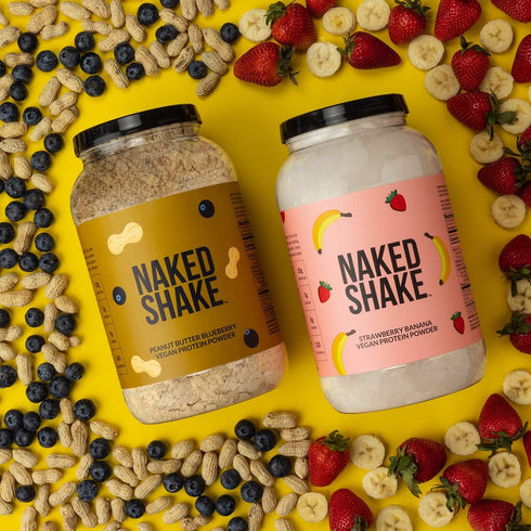 Naked Shake - Peanut Butter Blueberry Protein Powder, Plant Based with MCT Oil, Gluten-Free, 30 Servings