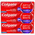 Colgate Optic White Purple Toothpaste for Whitening, Fluoride, Removes Surface Stains, Mint, 3 Pack, 4.2 oz