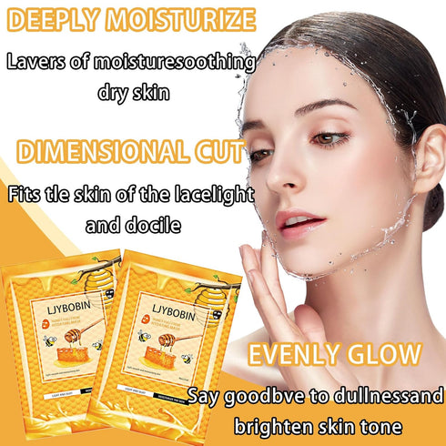 8 Pack Honey Sheets Face Mask Skincare Set,Moisturizing Facial Masks for Men & Women,Hydrating Long Lasting Soft Face Masks Skin Care for All Skin Types