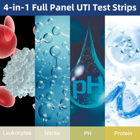 Sooenben 4-in-1 50ct 50 50 UTI Test Strips, Full Panel Urinary Tract Infection Test Kit at Home for Women Men Kids