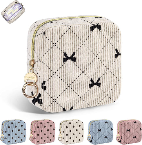 Period Bag for Teen Girls, Corduroy Cute Sanitary Napkin Storage Bag, Menstrual