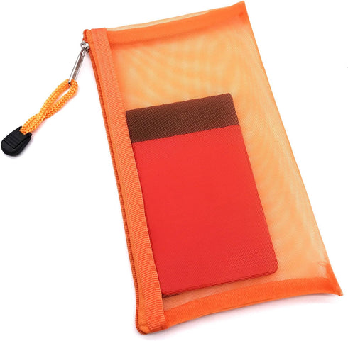 Outman Multipurpose Nylon Mesh Cosmetic Bag - Pack of 5 Travel Cases & Pencil Case Organizers