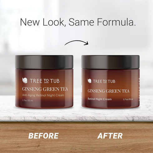 Tree to Tub Retinol Anti Aging Face Moisturizer - Hyaluronic Acid Night Cream for Dry & Sensitive Skin