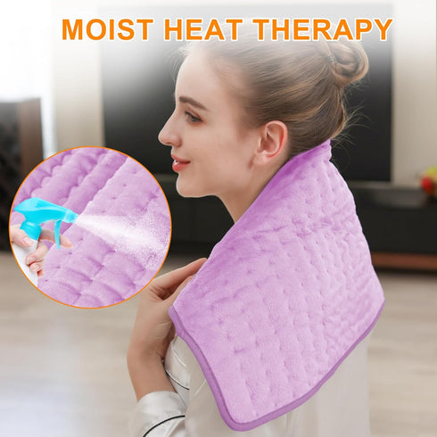Purple,24x12 Inch Deepsoon Heating Pad,Electric Heating Pads for Back,Neck,Moist Heating Pad for Abdomen Shoulder Knee