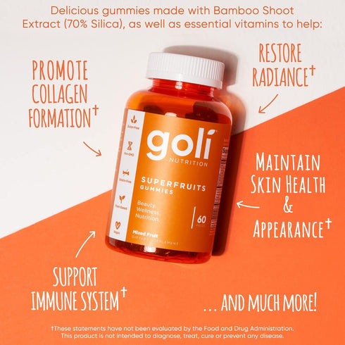 Goli Nutritional Supplement: SuperFruits Beauty Gummy Vitamin - 180 Count, Vegan, Gluten-Free