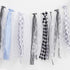 Midi Gingham Ribbon 3/8 Inch Black and White, 50 Continuous Yards Polyester Woven Edge Buffalo Plaid for Crafts