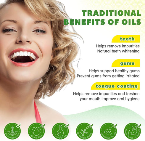 Coconut Oil Pulling for Teeth and Gums, 237ML, Coconut + Mint Mouthwash Pulling Oil for Improved Oral Hygiene