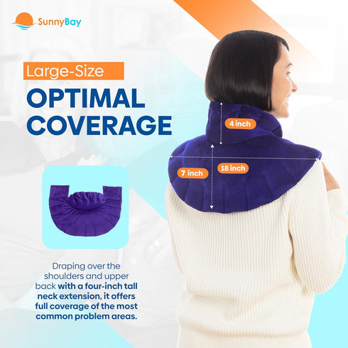 SunnyBay Microwave Heating Pad - Microwavable Neck and Shoulder Wrap for Upper Back Pain Relief, Purple