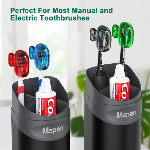 Mspan Toothbrush Head Cover Cap - Toothbrush Protector Brush Pod Case, Protective Plastic Clip for Travel