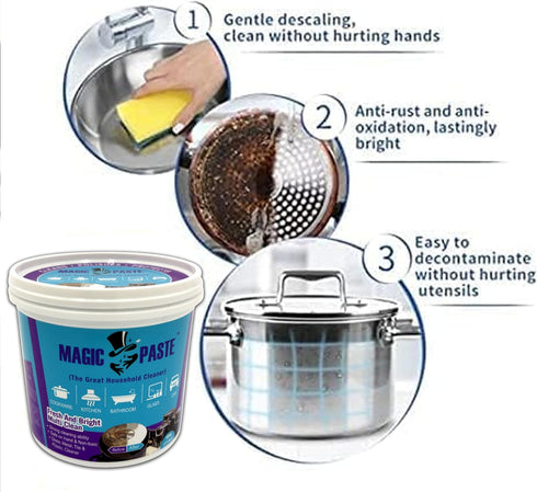 Magic Paste 16 oz. All-Purpose Cleaning Paste For Dishes, Kitchen Sinks, Shoes, Metal, Ceramic, Glass Stovetops, Car