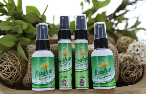 Flushie Pre-Toilet Spray, 8-Ounce Bottle, Bathroom Deodorizer, Perfect for Travel, Unscented, 1 Pack