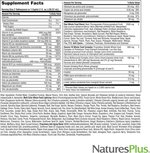 Natures Plus Source of Life RED Multivitamin Liquid - 30 oz - Energy & Immune Support with Exotic Red Fruits,