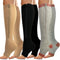 Wnicdvi 3 Pairs 15-19mmHg Zipper Compression Socks for Women and Man,Open Toe Compression