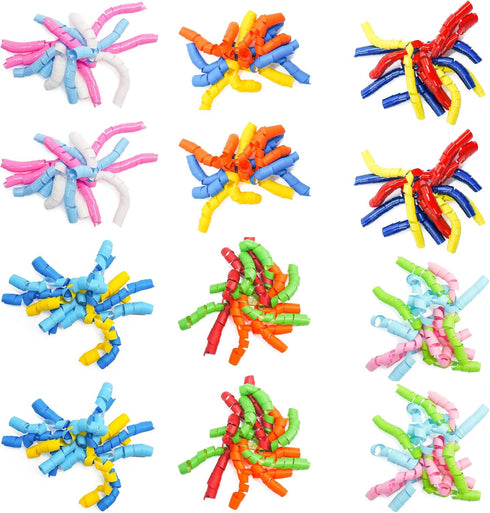 CT CRAFT LLC Metallic Curly Bow Self-Adhesive Ribbon, 10mm x 8 Strands, 12 PCS Multi-Color for Gift Wrapping