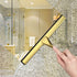 HIWARE All-Purpose Shower Squeegee, 12 Inches for Shower Doors, Bathroom, Window, and Car Glass - Brass, Stainless Steel