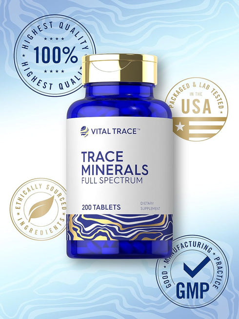 Carlyle Trace Minerals | 200 Tablets - Full Spectrum Supplement | Non-GMO & Gluten Free Complex