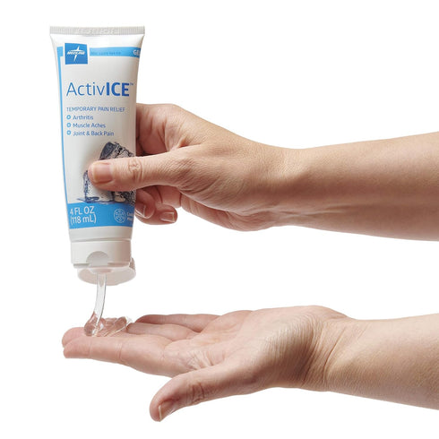 Medline ActivICE Gel, 4-oz Tube, Topical Pain Reliever for Arthritis, Muscle Aches, Back Injuries