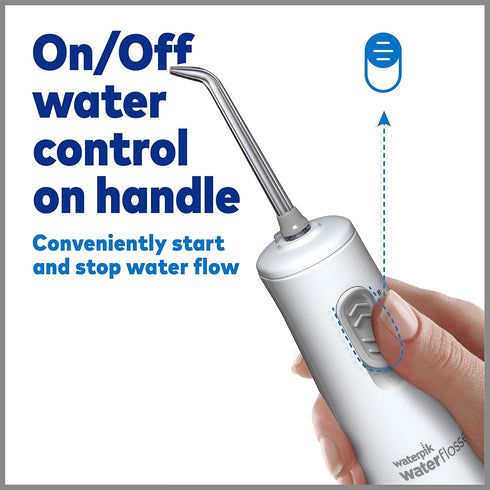 Waterpik Cordless Water Flosser, Battery Operated & Portable for Travel & Home, ADA Accepted, White WF-02